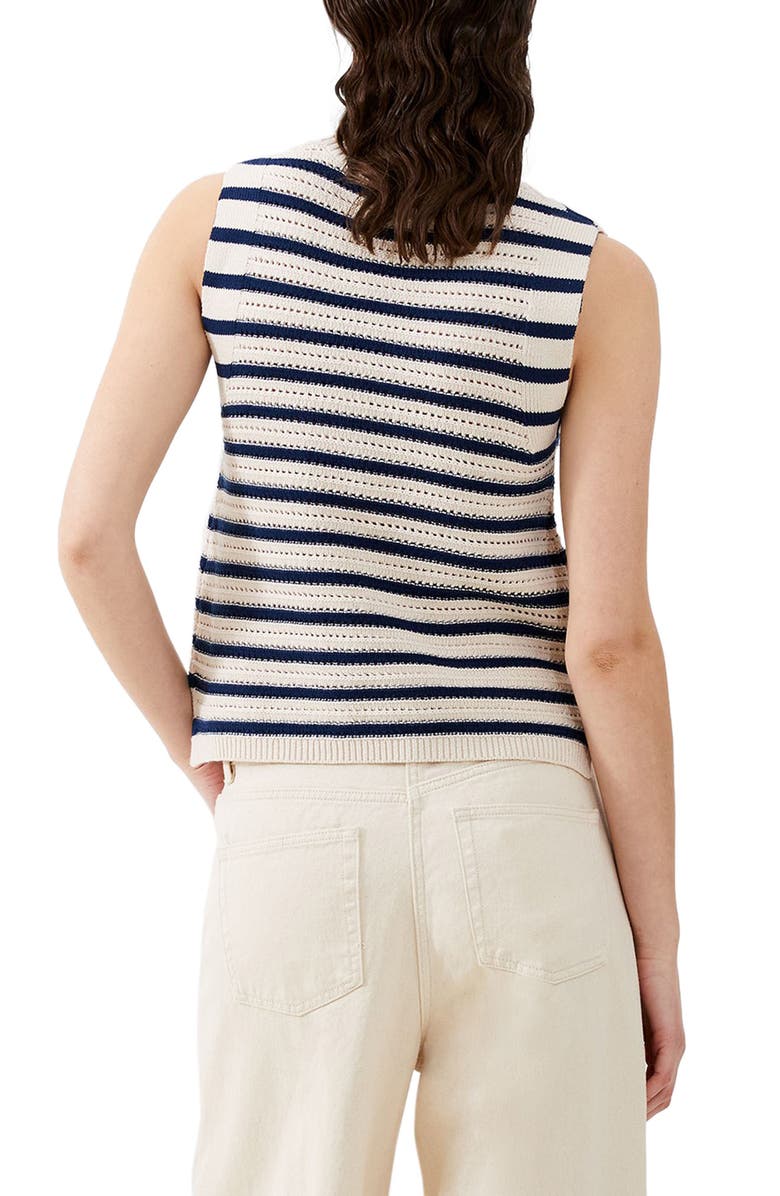 French Connection Lumi Mozart Open Stitch Sleeveless Cotton Sweater, Alternate, color, 