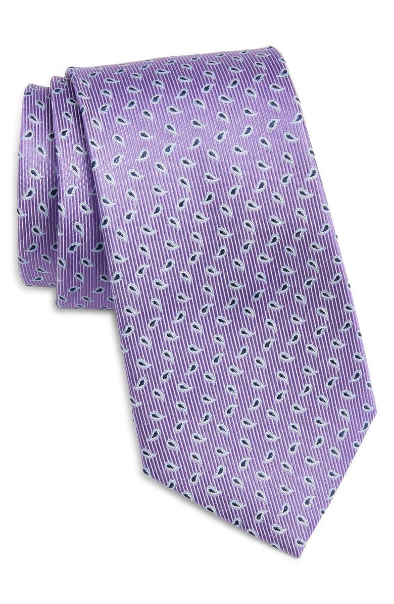 Nordstrom Paisley Silk Tie, Main, color, Purple