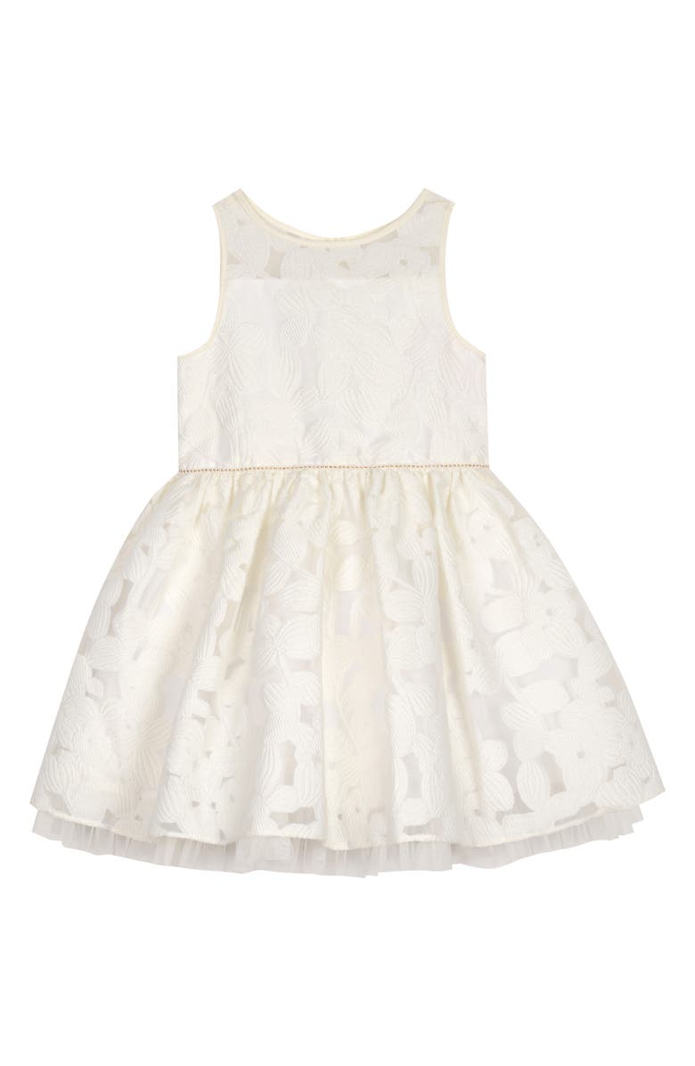 Pippa & Julie Floral Jacquard Illusion Dress, Main, color,
