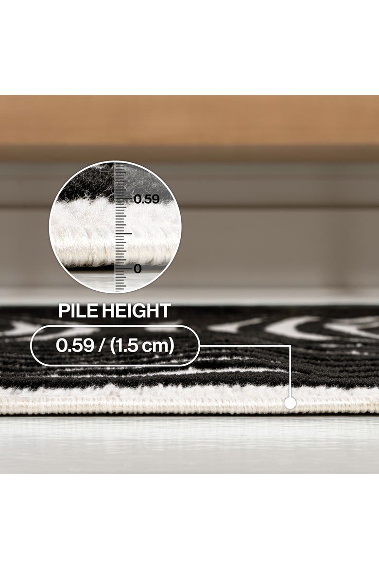 Sofia High-Low MidCentury Modern Arch Stripe Two-Tone Indoor/Outdoor Area Rug, Alternate, color, Black/White