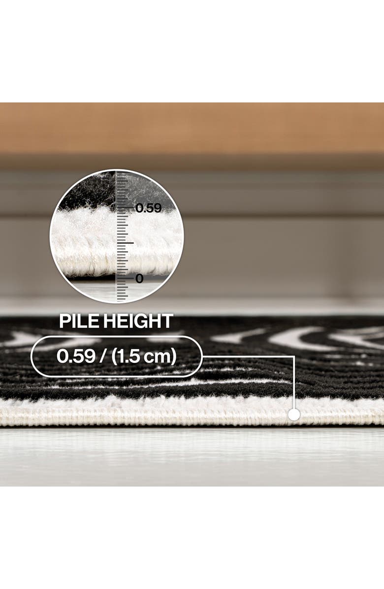 JONATHAN Y Sofia High-Low MidCentury Modern Arch Stripe Two-Tone Indoor/Outdoor Area Rug, Alternate, color, Black/White