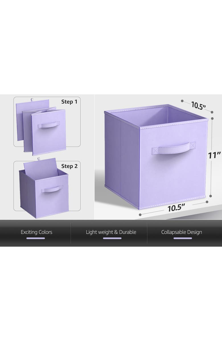 SORBUS 8-Pack Foldable Storage Cube Bins, Alternate, color, Light Pastels