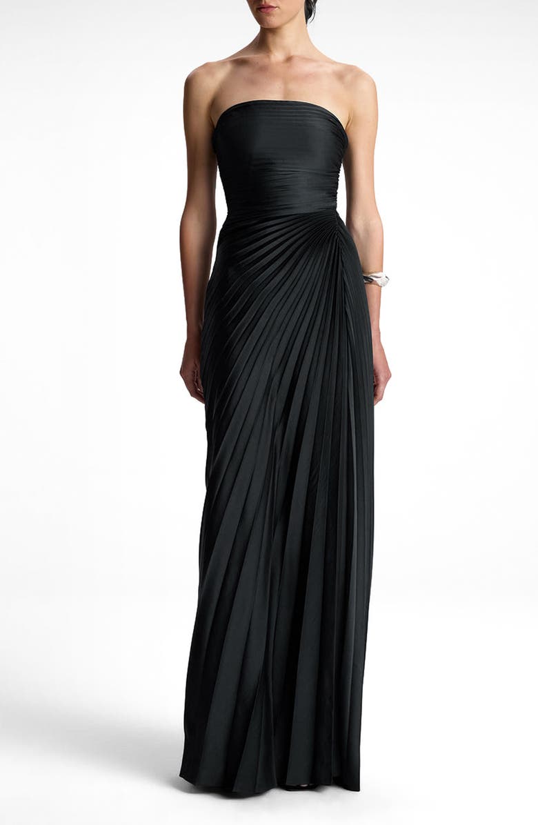 Bianca Pleated Strapless Gown