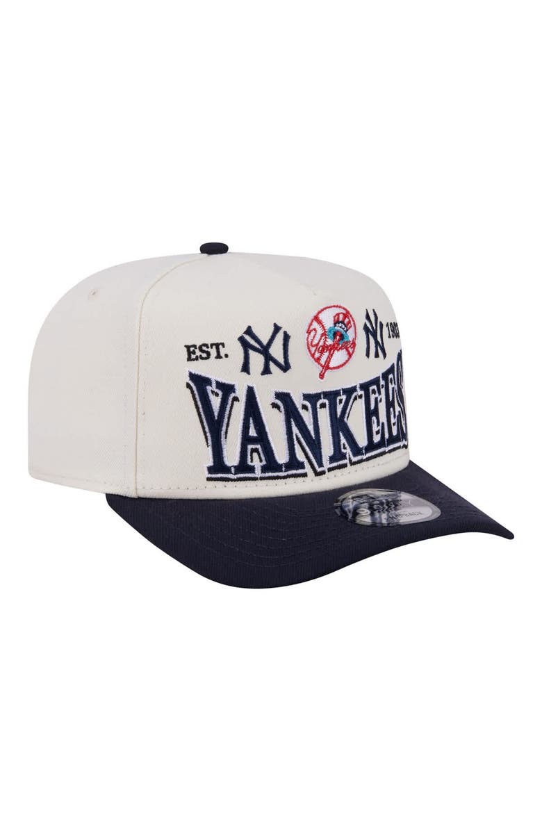 New Era Men's New Era Cream New York Yankees Throwback Tri-Hit A-Frame 9FIFTY Adjustable Hat, Alternate, color, Cream