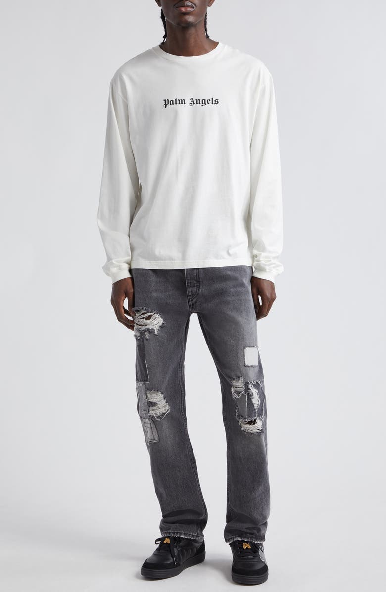Palm Angels Logo Long Sleeve Cotton Graphic T-Shirt, Alternate, color, 
