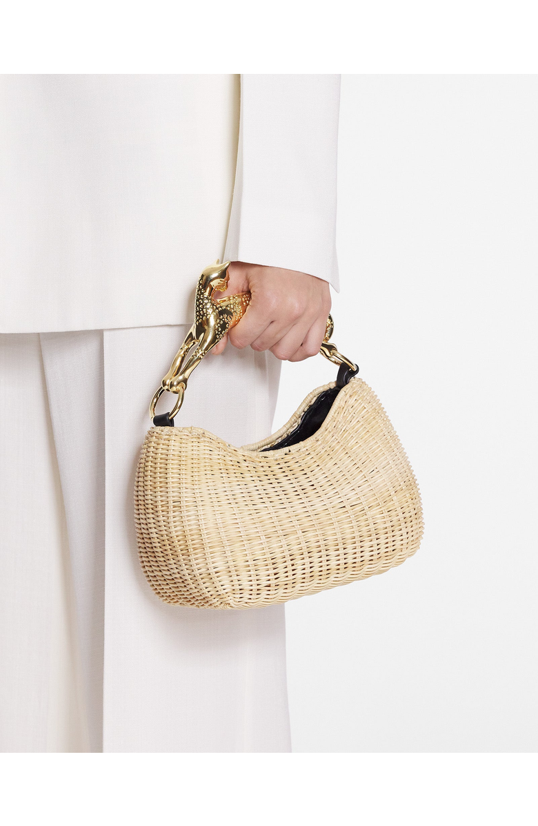 Lanvin Wicker Hobo Cat Bag Sm, Alternate, color,