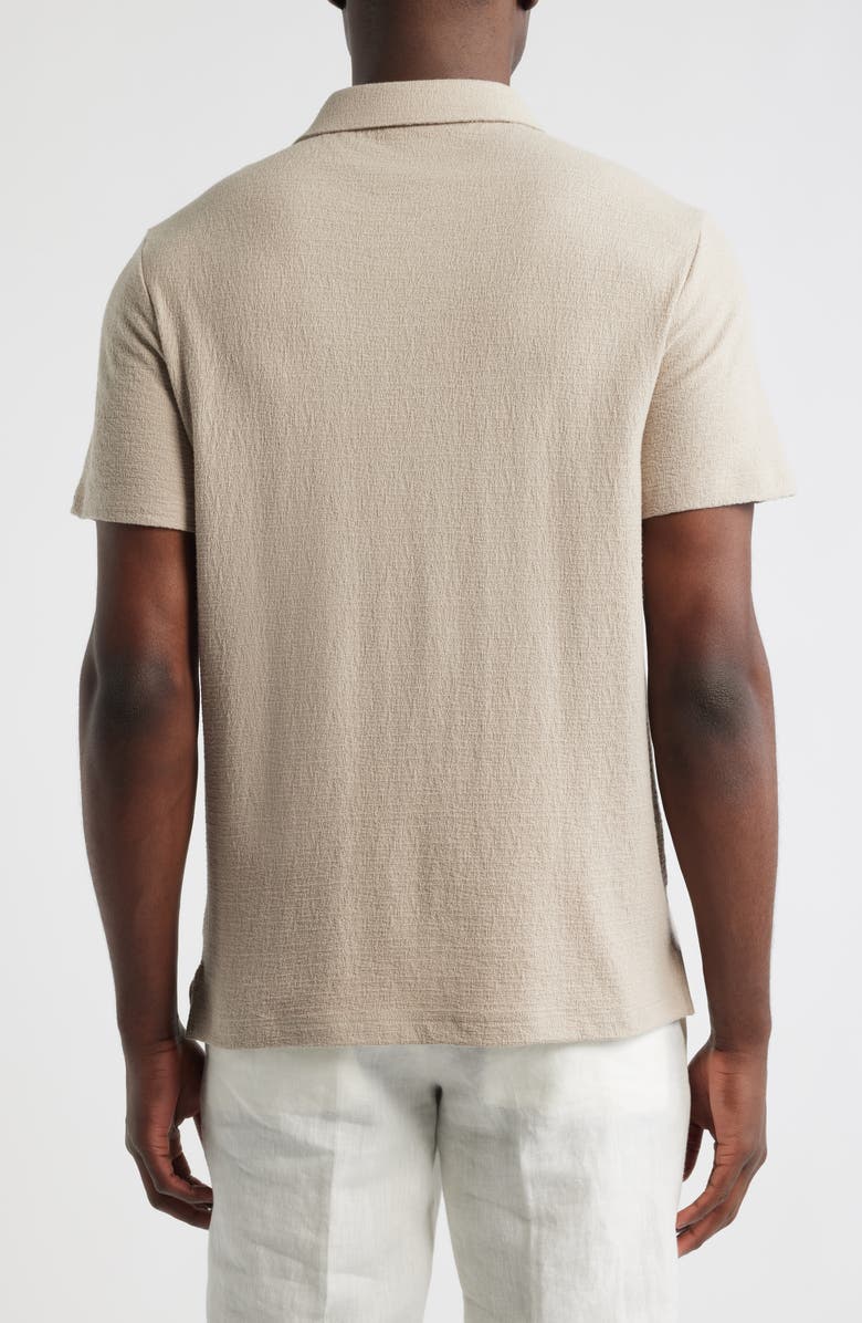 Robert Barakett Newman Textured Cotton Blend Polo, Alternate, color, Tan