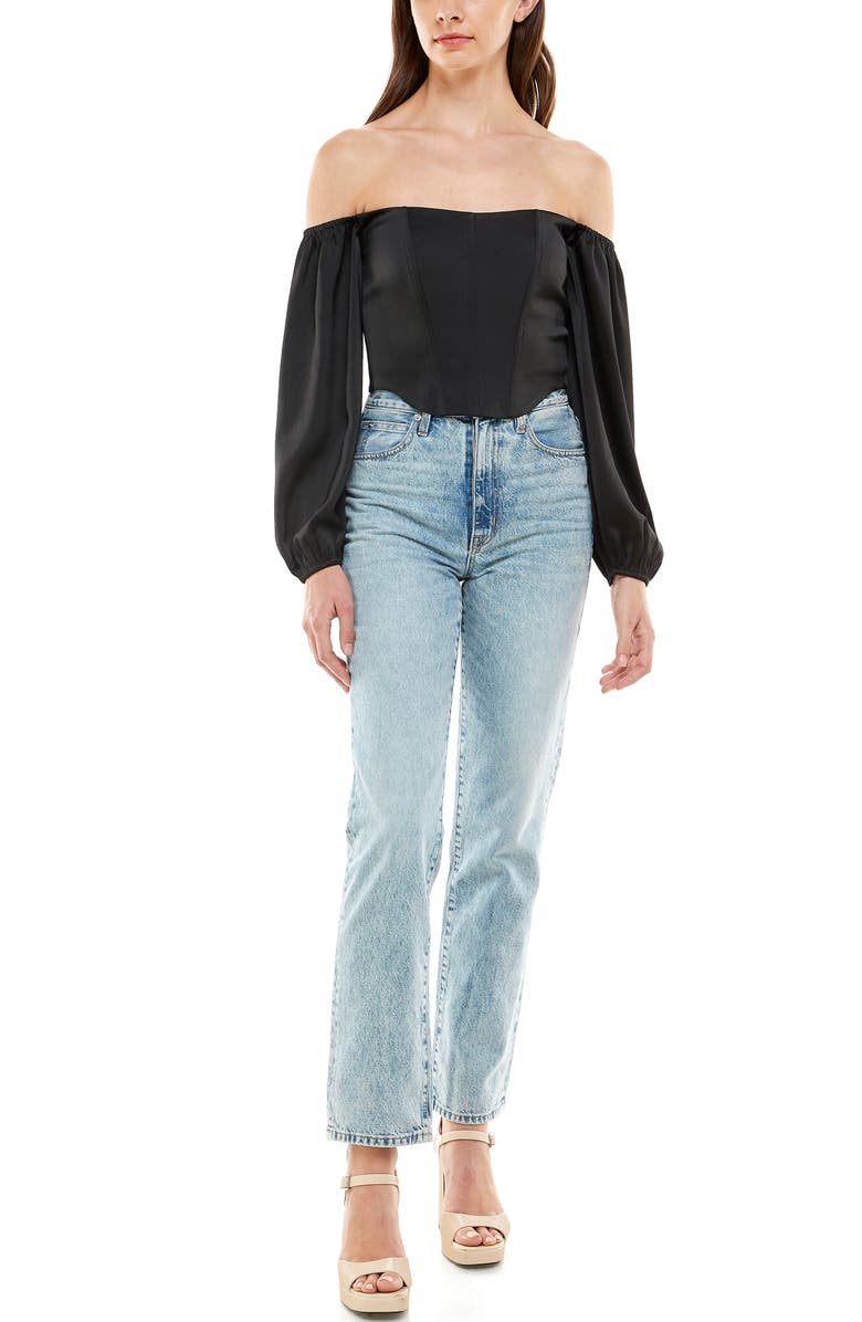 WAYF Nightcap Off the Shoulder Bustier Top, Alternate, color, 