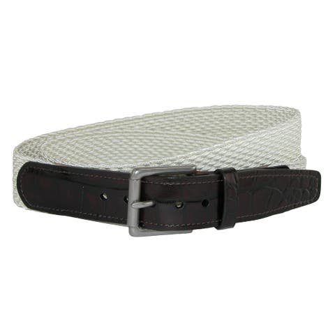 Men's Hampton Stretch Belt with Croc Print Tabs