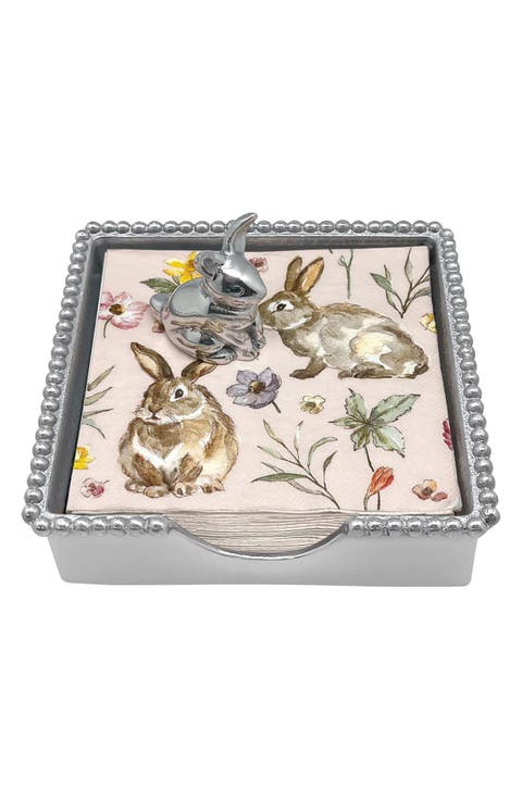 Bunny Beaded Napkin Box Set