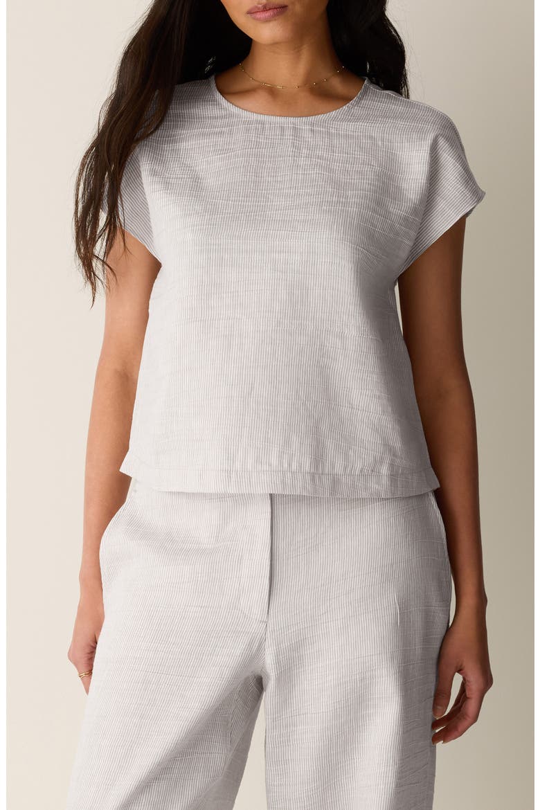 Linen Blend Square Top, Main, color, WHEAT