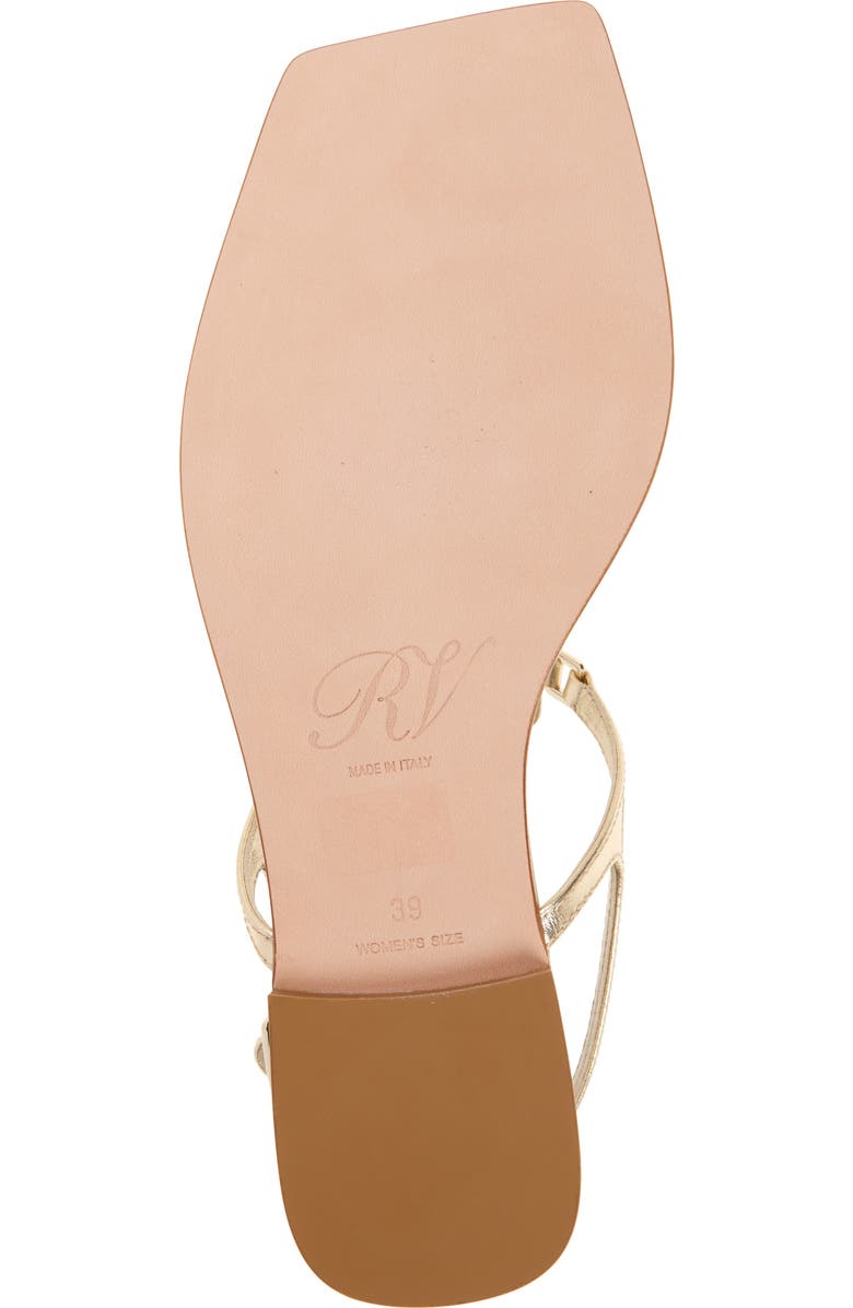 Roger Vivier Viv by the Sea Metallic T-Strap Sandal, Alternate, color, Oro Chiaro
