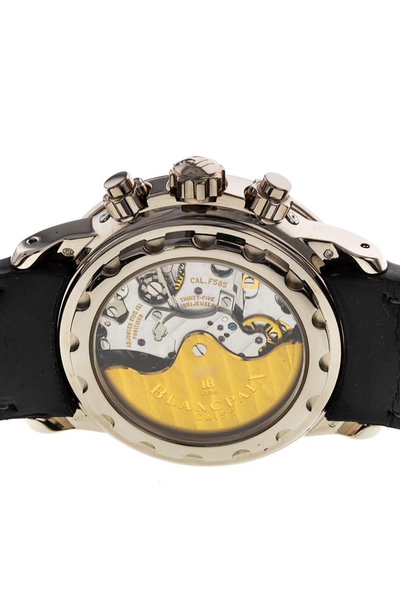 Watchfinder & Co. Blancpain Leman Preowned 2021 Moonphase 215.30.46.21.03.001 Leather Strap Watch, Alternate, color, White Gold