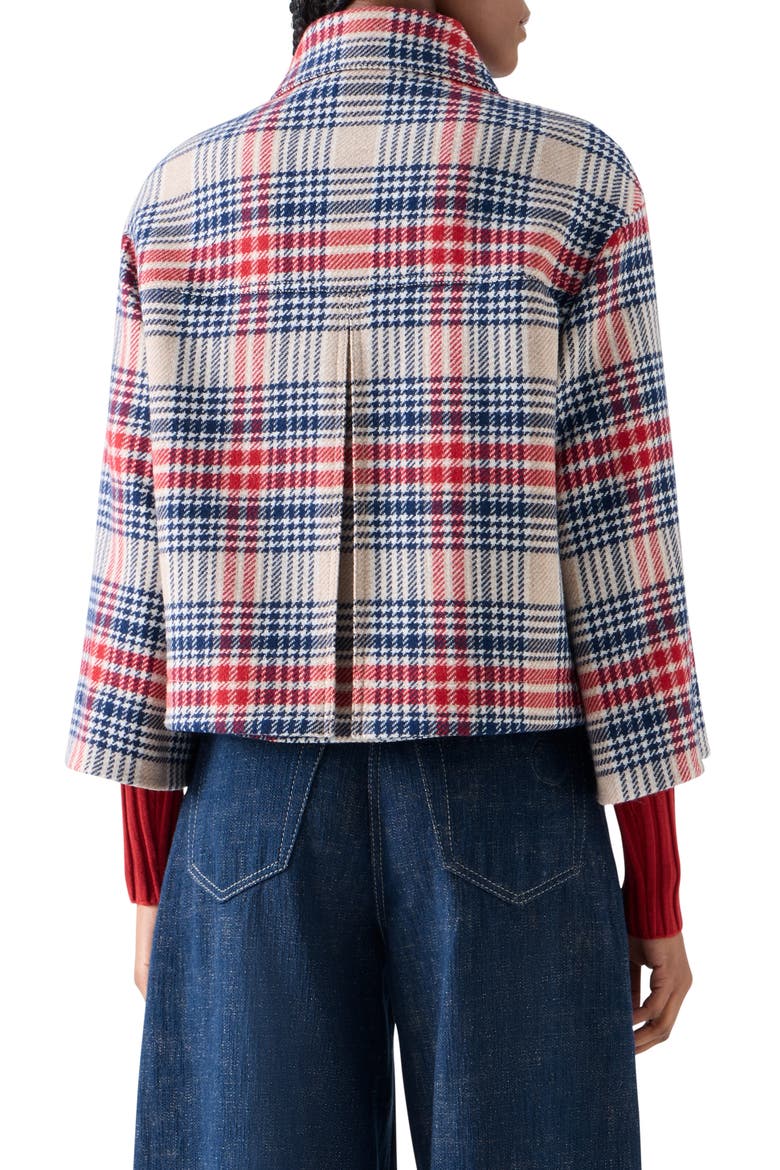 Plaid Tweed Crop Jacket, Alternate, color, CASHEW-MULTICOLOR