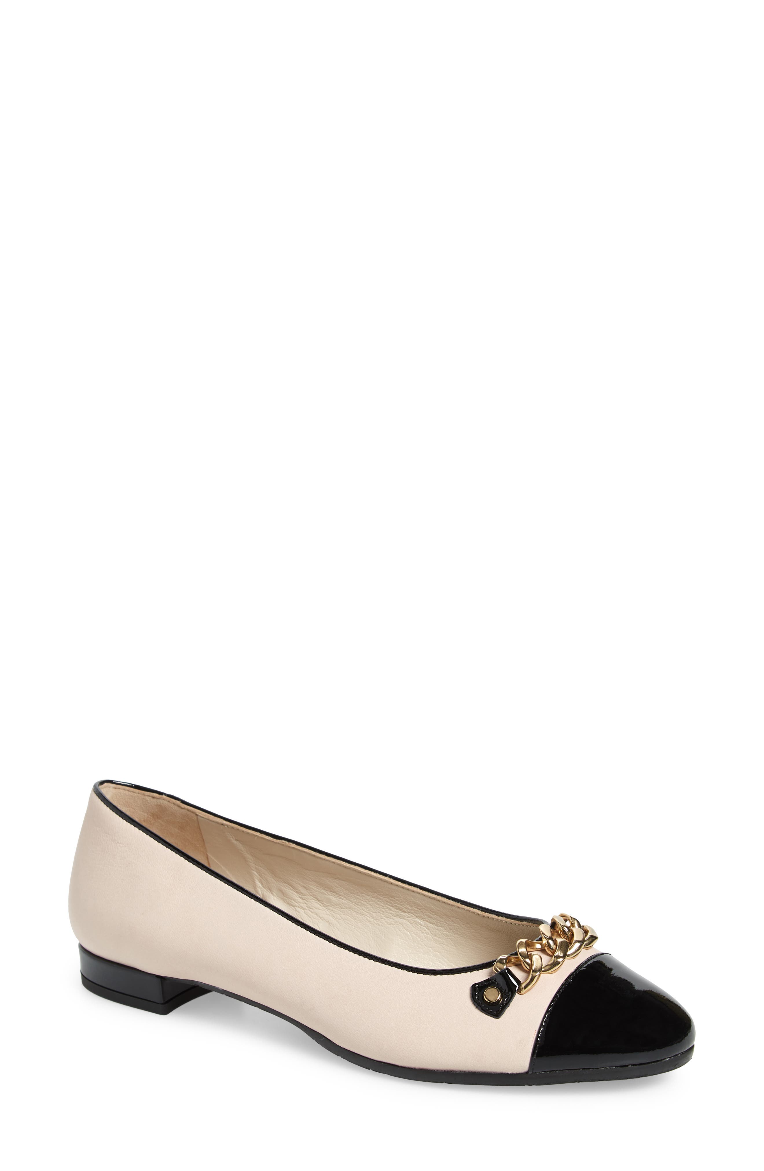 Guenda Ballet Flat, Main, color, CONFETTO/ BLACK LEATHER