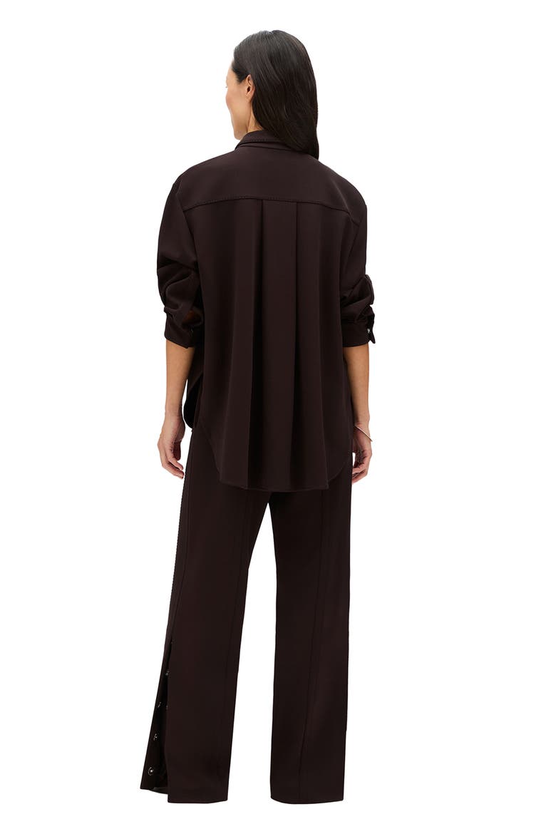 Fluid Jersey Blouse, Alternate, color, Dark Chocolate