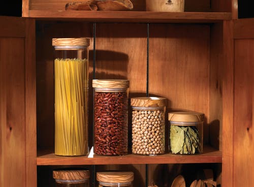 BERARD BERARD GLASS STORAGE JAR WITH OLIVE WOOD LID, 13.5-OUNCE