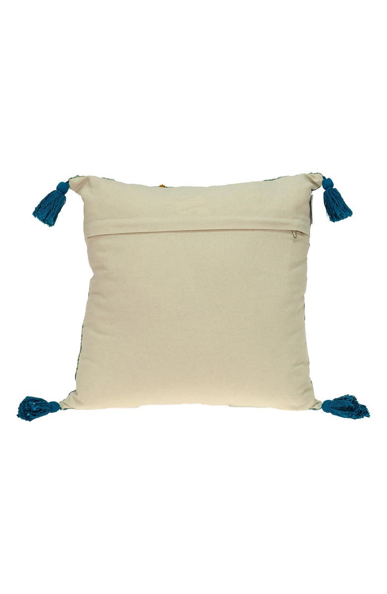 PARKLAND COLLECTION Lotus Tassel Accent Pillow, Alternate, color, Blue Green Multicolor