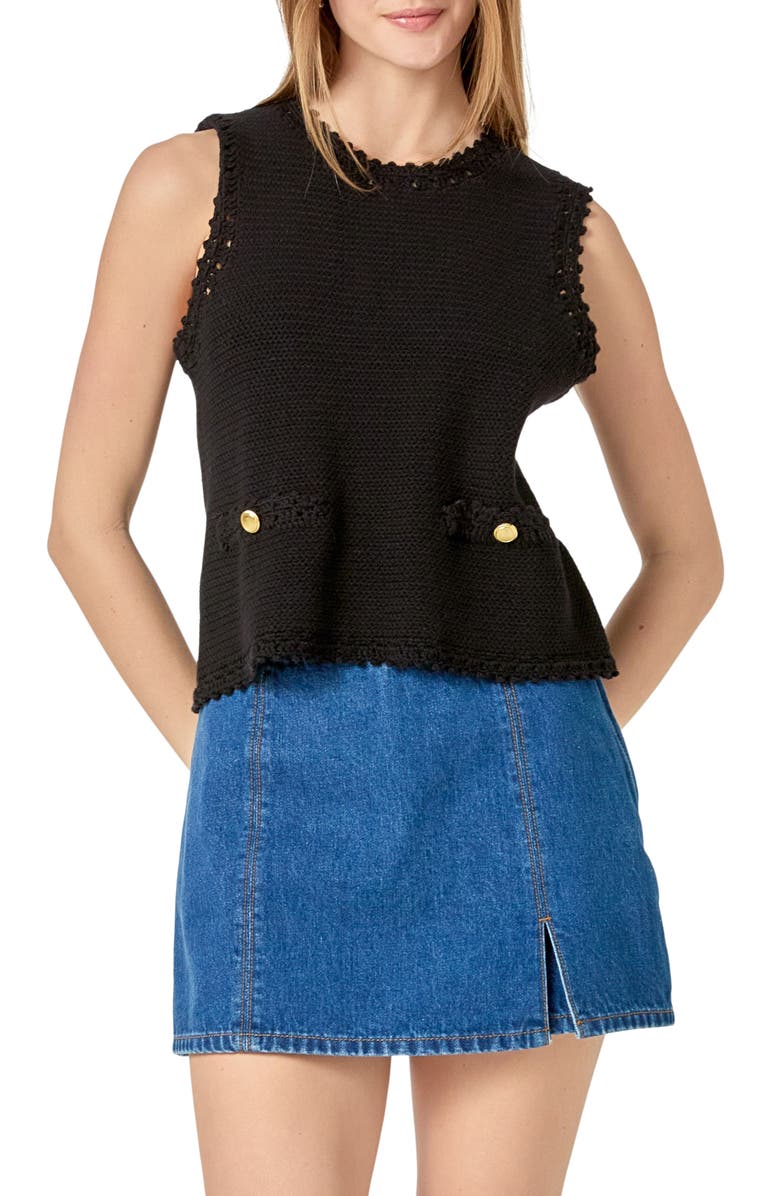 English Factory Sweater Tank, Main, color, Black