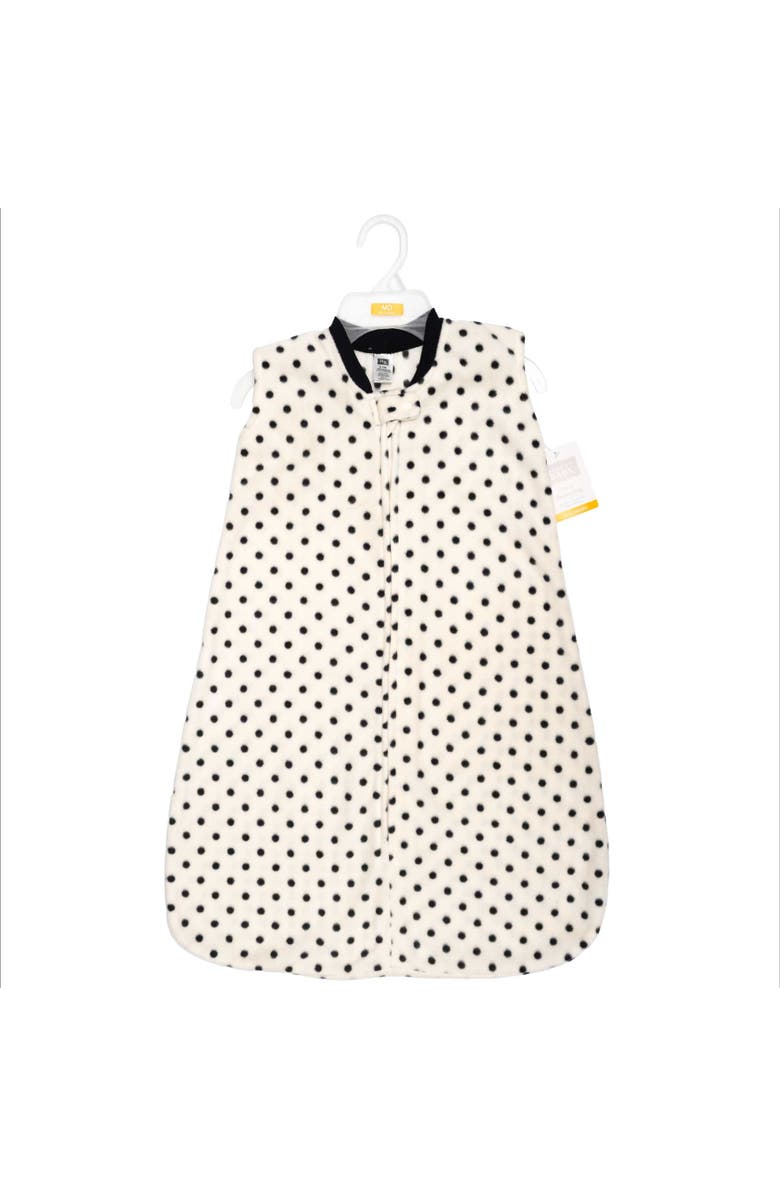 Hudson Baby Plush Comfort Sleep Sack & Snuggle Throw, Alternate, color, Black Cream Dot