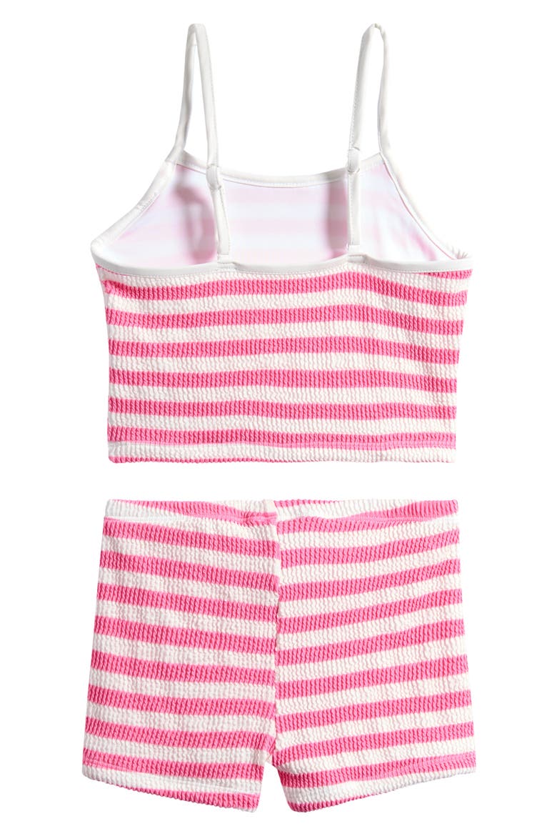 Kids' Textured Two-Piece Swimsuit, Alternate, color, CANDY PINK