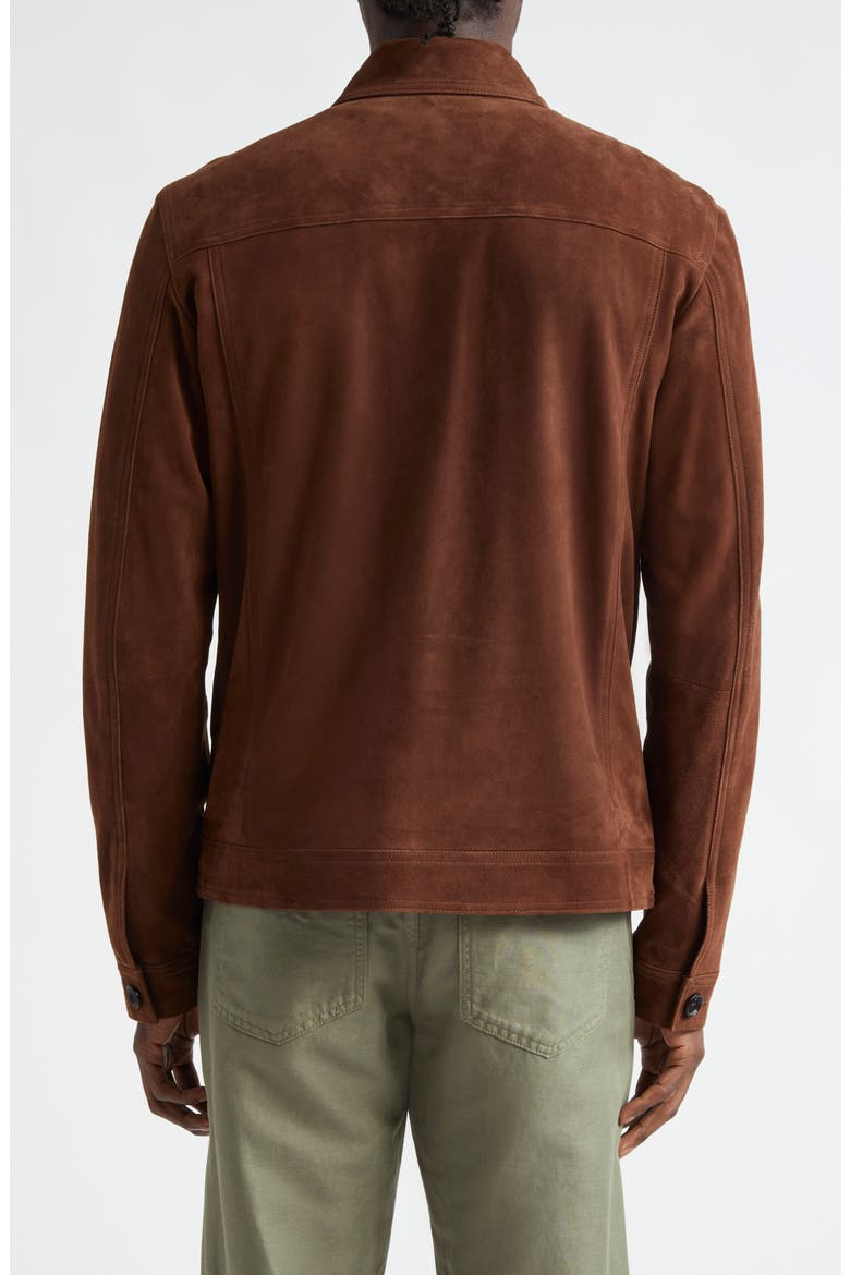 Suede Trucker Jacket, Alternate, color, OPEN BROWN