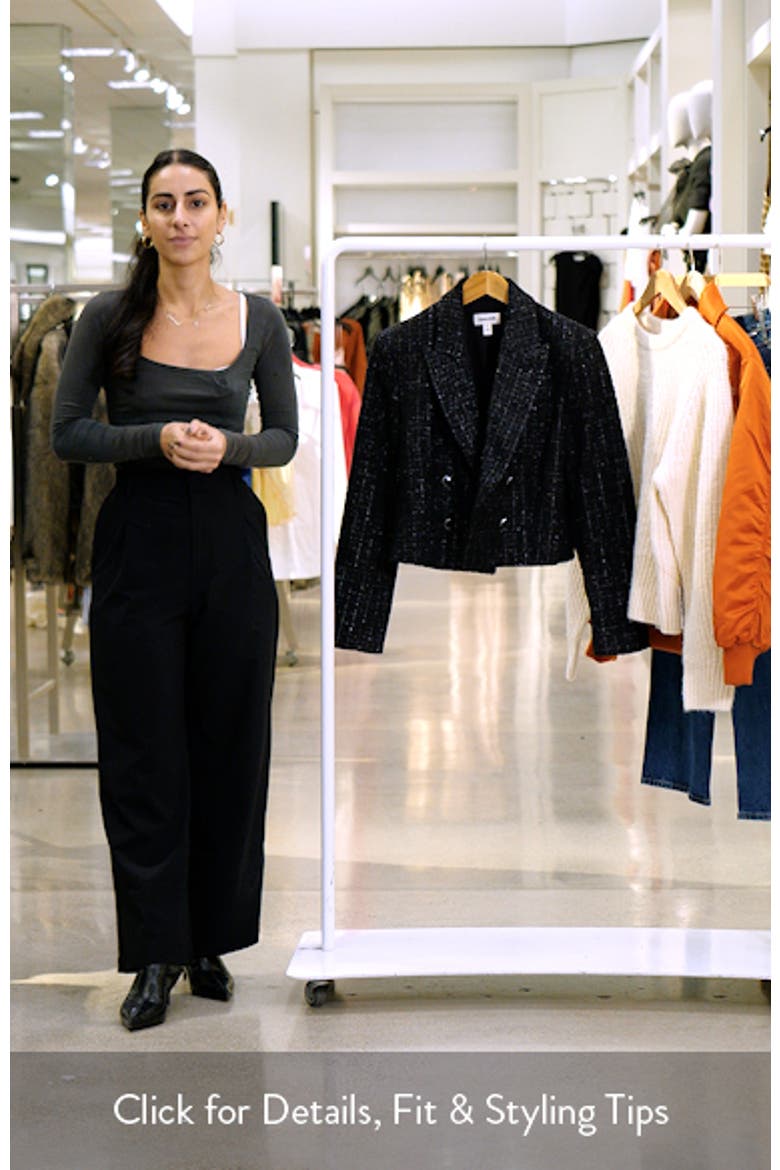 Crop Double Breasted Tweed Blazer video