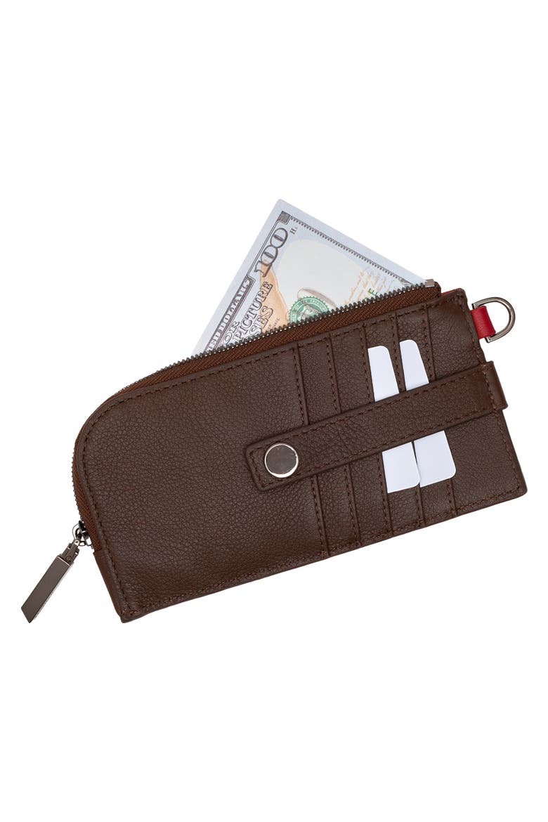 210 East Leather Wallet, Alternate, color, ESPRESSO PEBBLE/ GUNMETAL