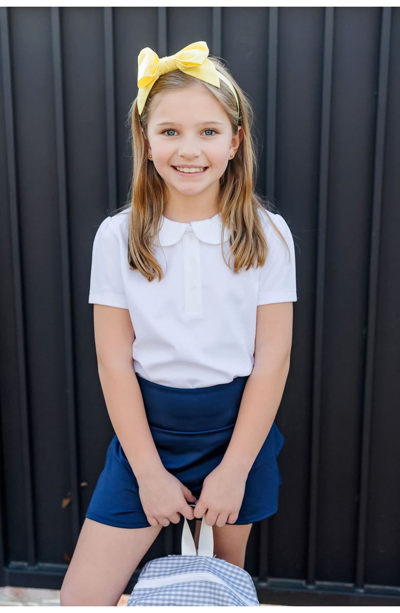 Lila and Hayes Madison Girls' Polo Short Sleeve Shirt, Alternate, color, White