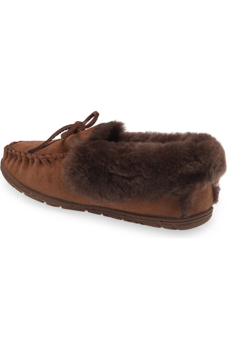 L.L.Bean Wicked Good Genuine Shearling Moccasin Slipper, Alternate, color,