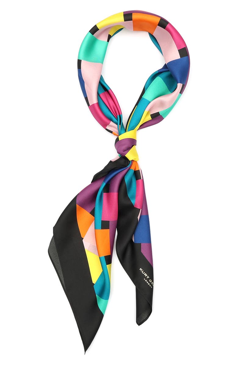 Kurt Geiger London Basket Weave Rainbow Large Square Scarf, Alternate, color,