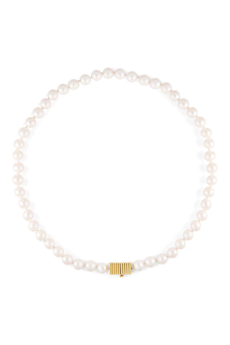 Kelly Cultured Pearl Necklace, Main, color, YELLOW GOLD