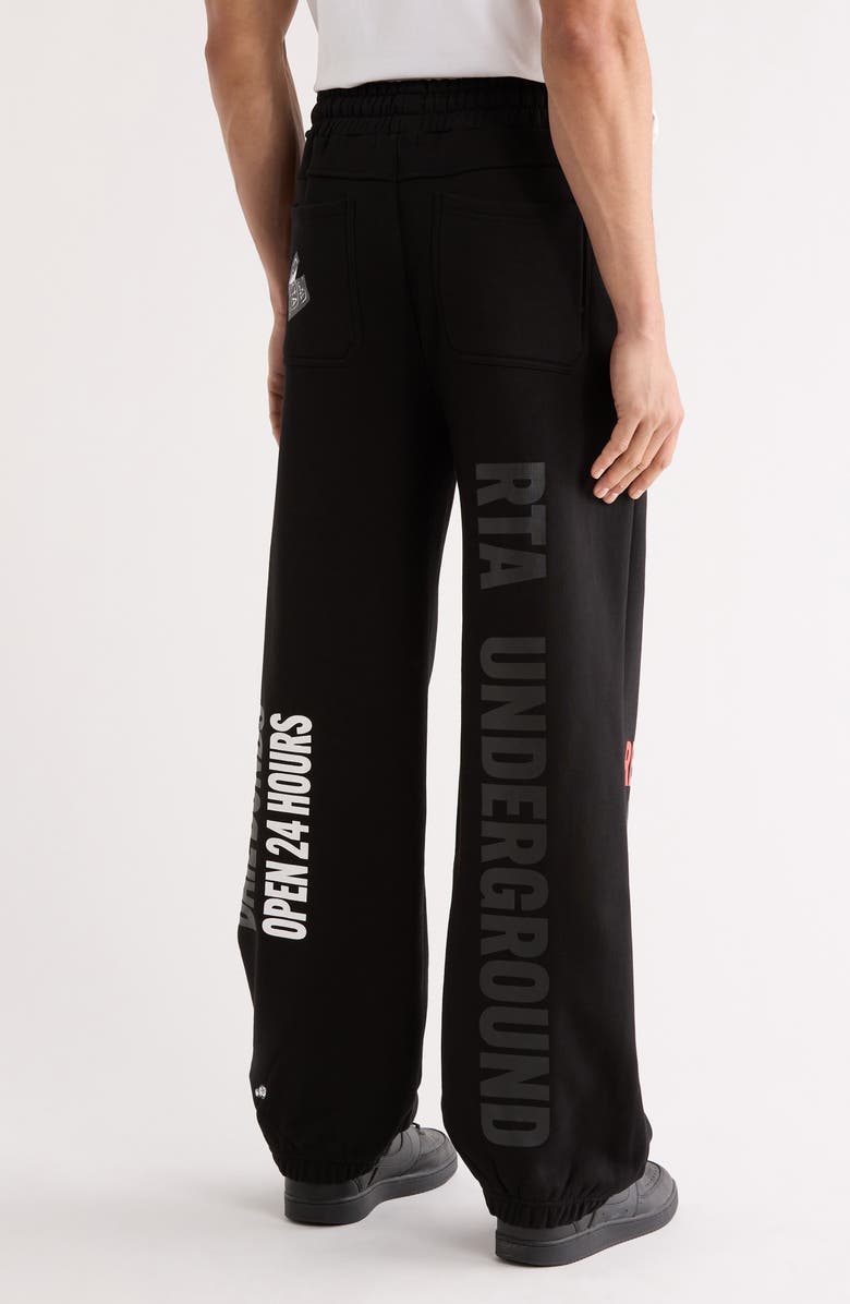 RtA Rafa Underground Sweatpants, Alternate, color, Black