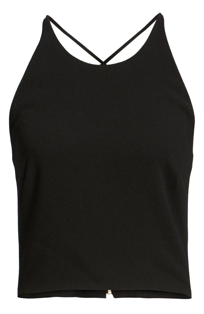 Eliza J Cross Back Crepe Crop Top, Alternate, color,