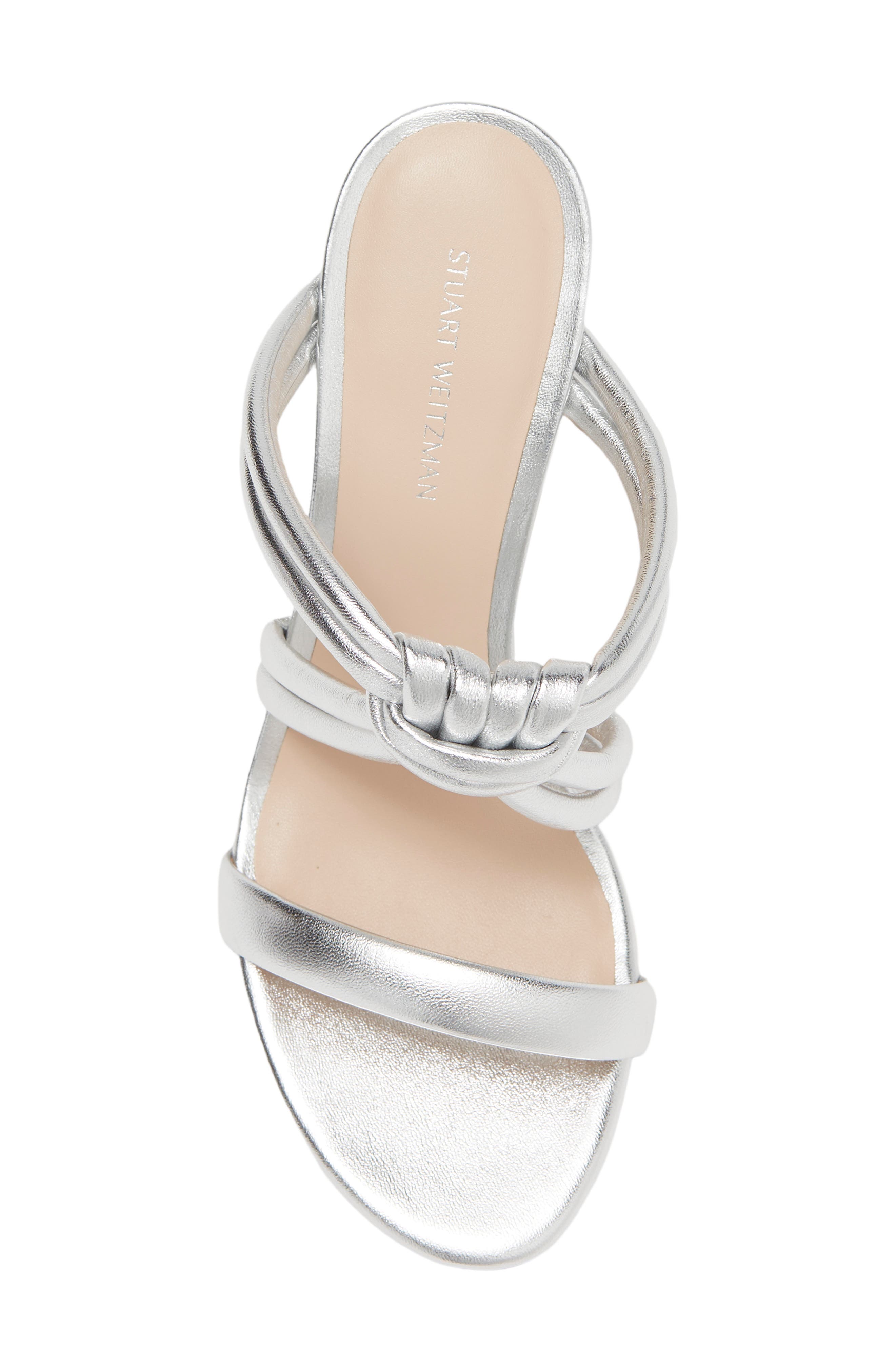 Stuart Weitzman Twist Knot 75 Block Heel Sandal, Alternate, color, 