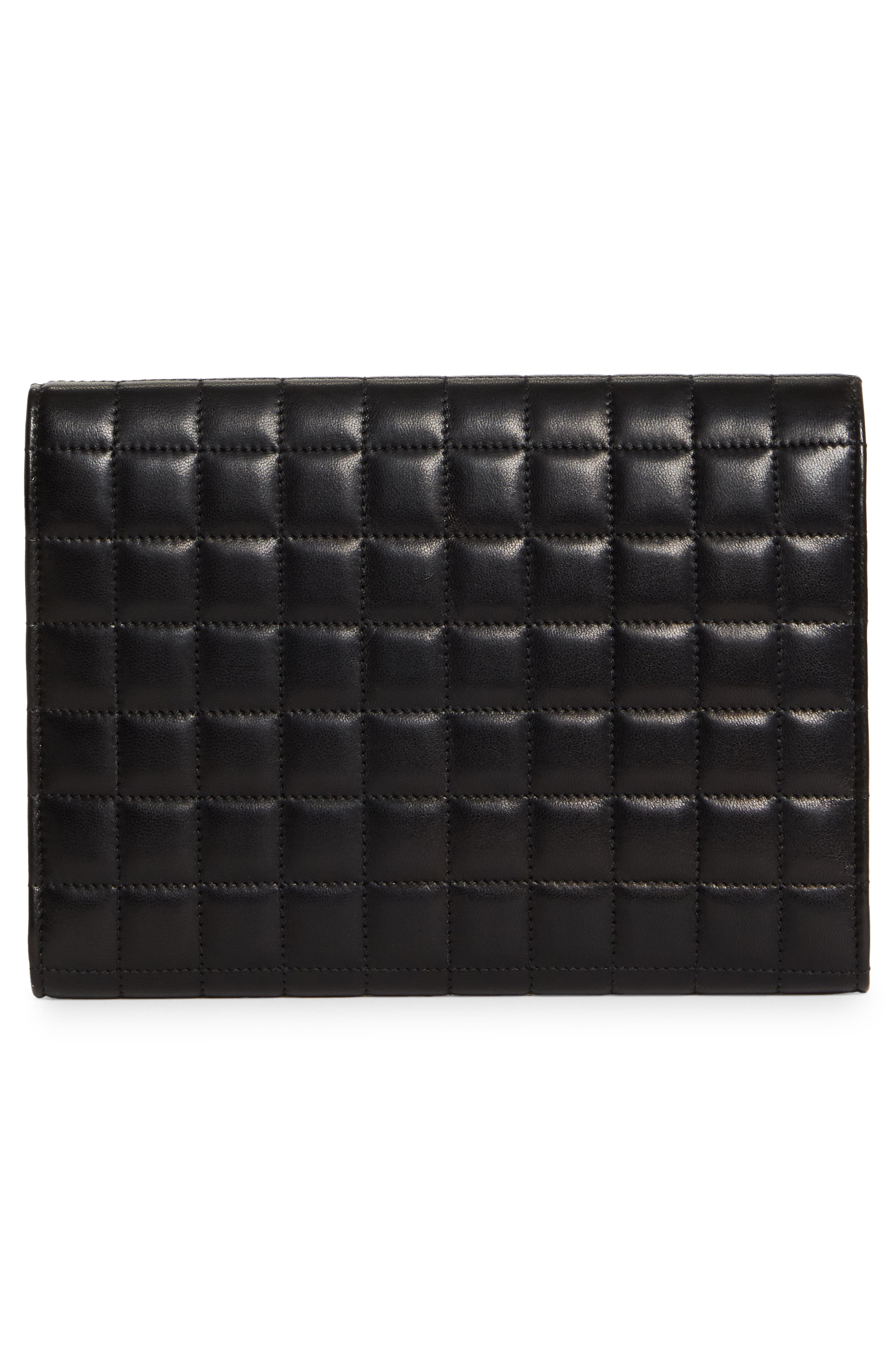 Saint Laurent Cassandre Matelassé Leather Flap Pouch, Alternate, color, 