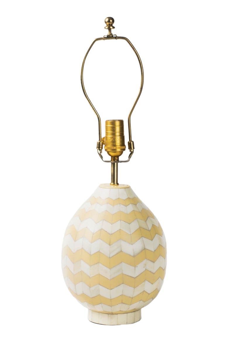 Ivory Herringbone Table Lamp, Main, color, Beige