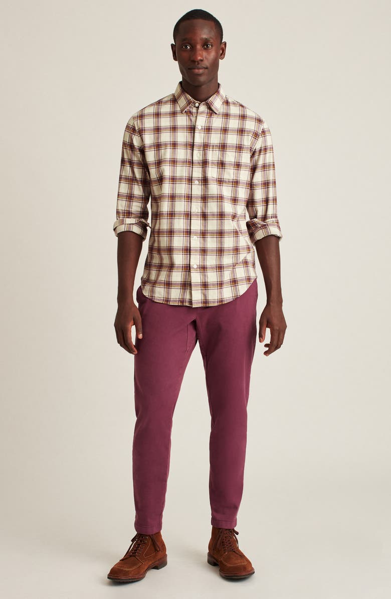 Bonobos Plaid Lightweight Stretch Flannel Button-Up Shirt, Alternate, color,