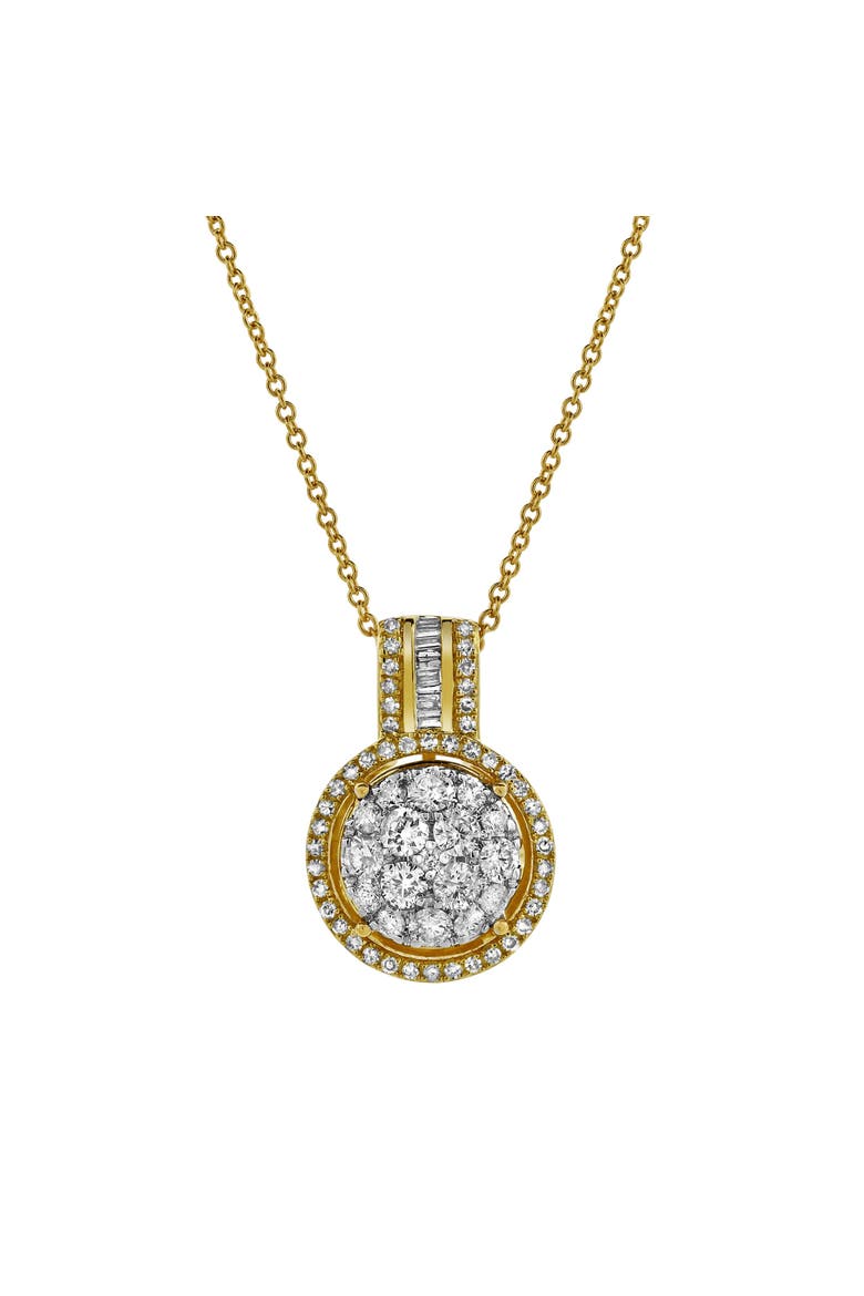 Luna Round Diamond Pendant in 10K Yellow Gold, Main, color, 10K Yellow Gold