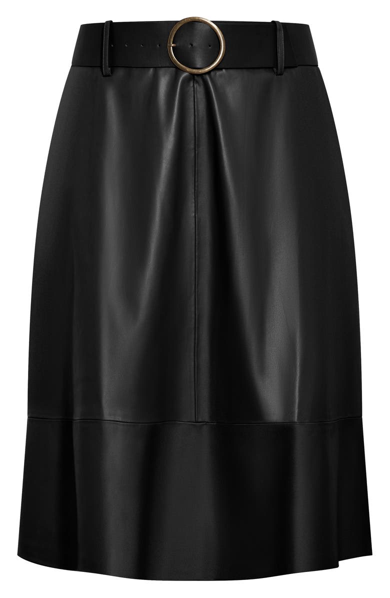 City Chic Untamed Belted Faux Leather Skirt, Alternate, color, 