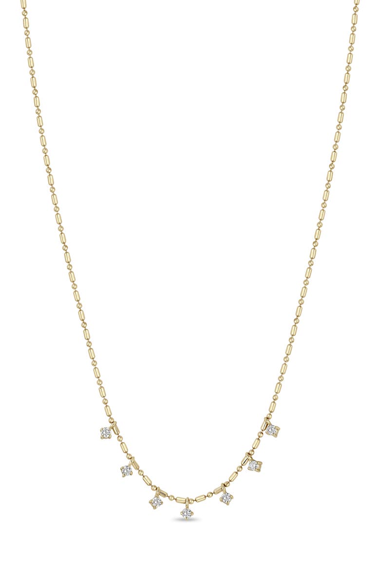 Diamond Charm Necklace, Main, color, 14K YELLOW GOLD