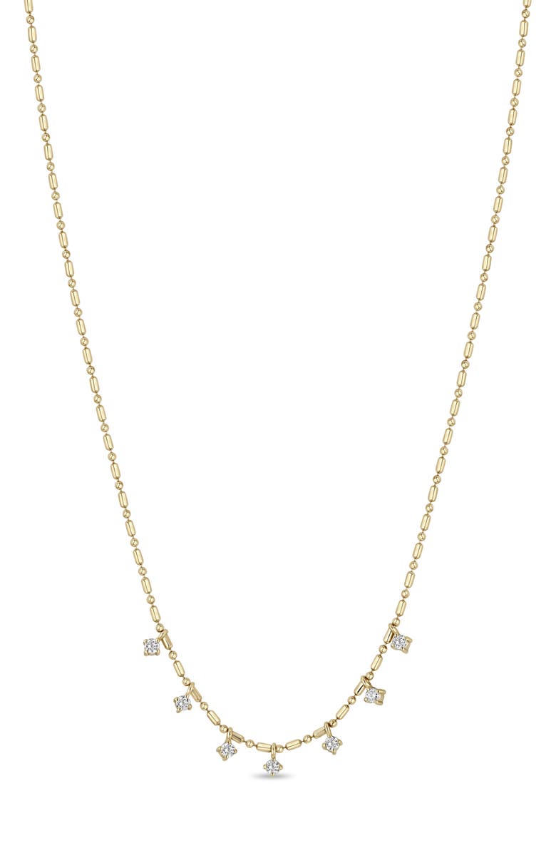 Zoë Chicco Diamond Charm Necklace, Main, color, 14K Yellow Gold