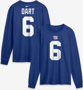 Nike Men's Nike Jaxson Dart Royal New York Giants Name & Number Long Sleeve T-Shirt