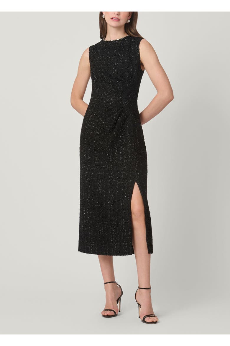 Monet Embellished Tweed Dress, Main, color, Jet