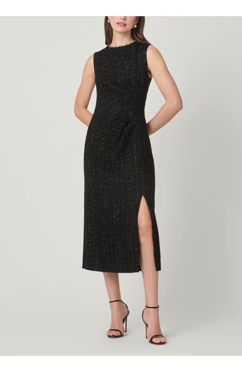 Shoshanna Monet Embellished Tweed Dress, Main, color, Jet