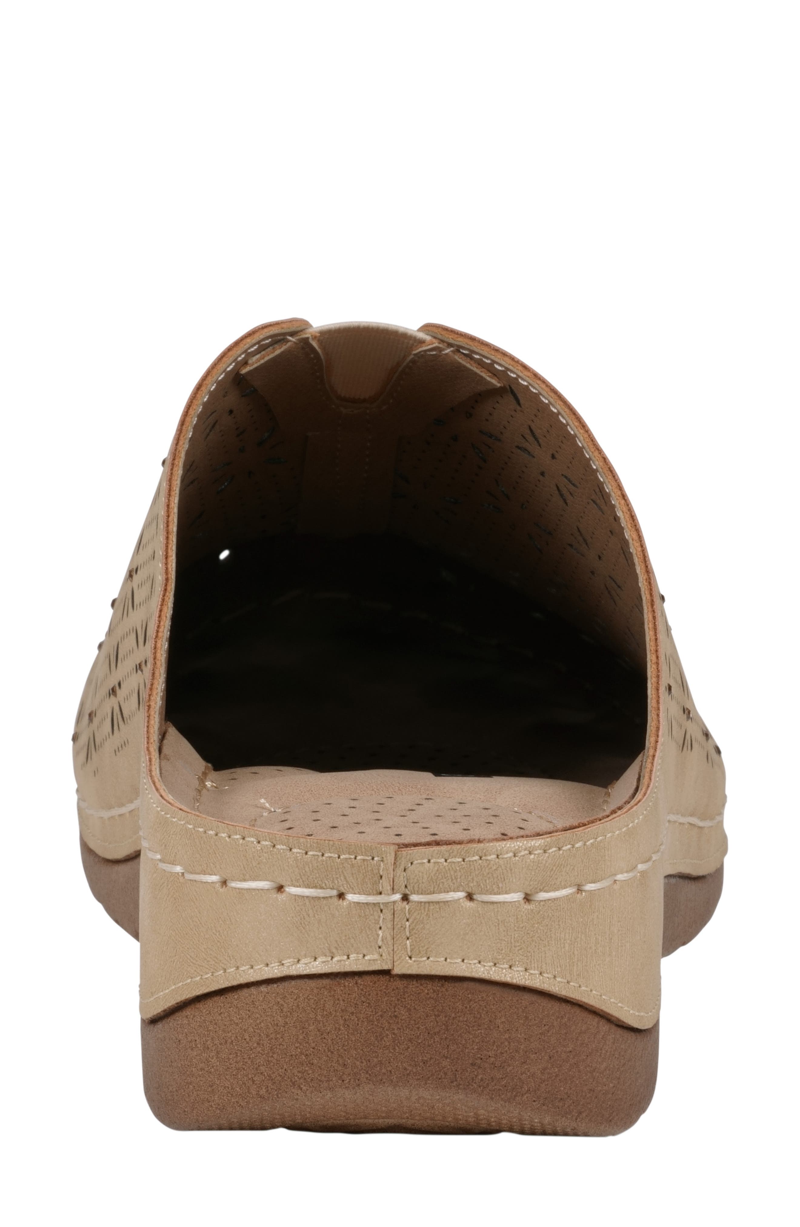Vale Laser Cut Wedge Mule, Alternate, color, BEIGE