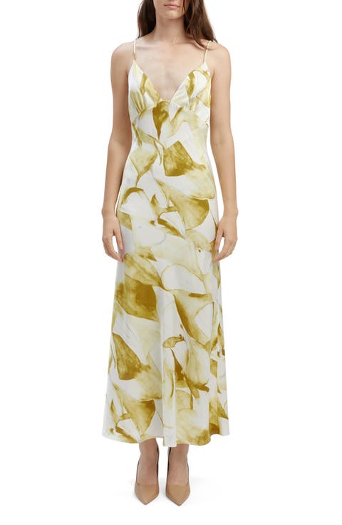 Capri Abstract Print Satin Slipdress