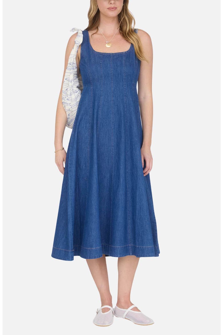 Sleeveless Denim Midi Dress, Main, color, DENIM
