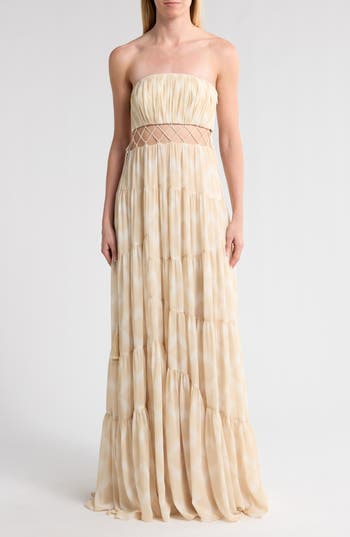 Cinq À Sept Cora Strapless Gown In Multi