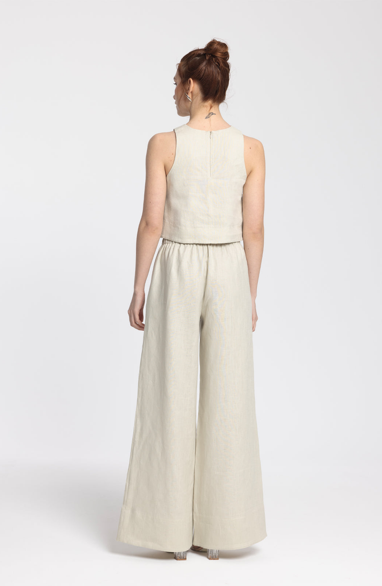 Monlicia Ciel 100% Linen Wide, Alternate, color, Stone